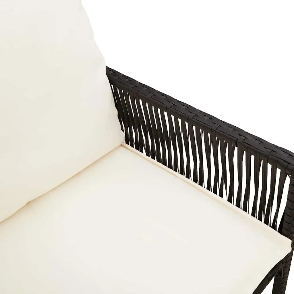 Outdoor Bar Stools Set 2 pcs Garden Seating with Cushions Armrests Backrest