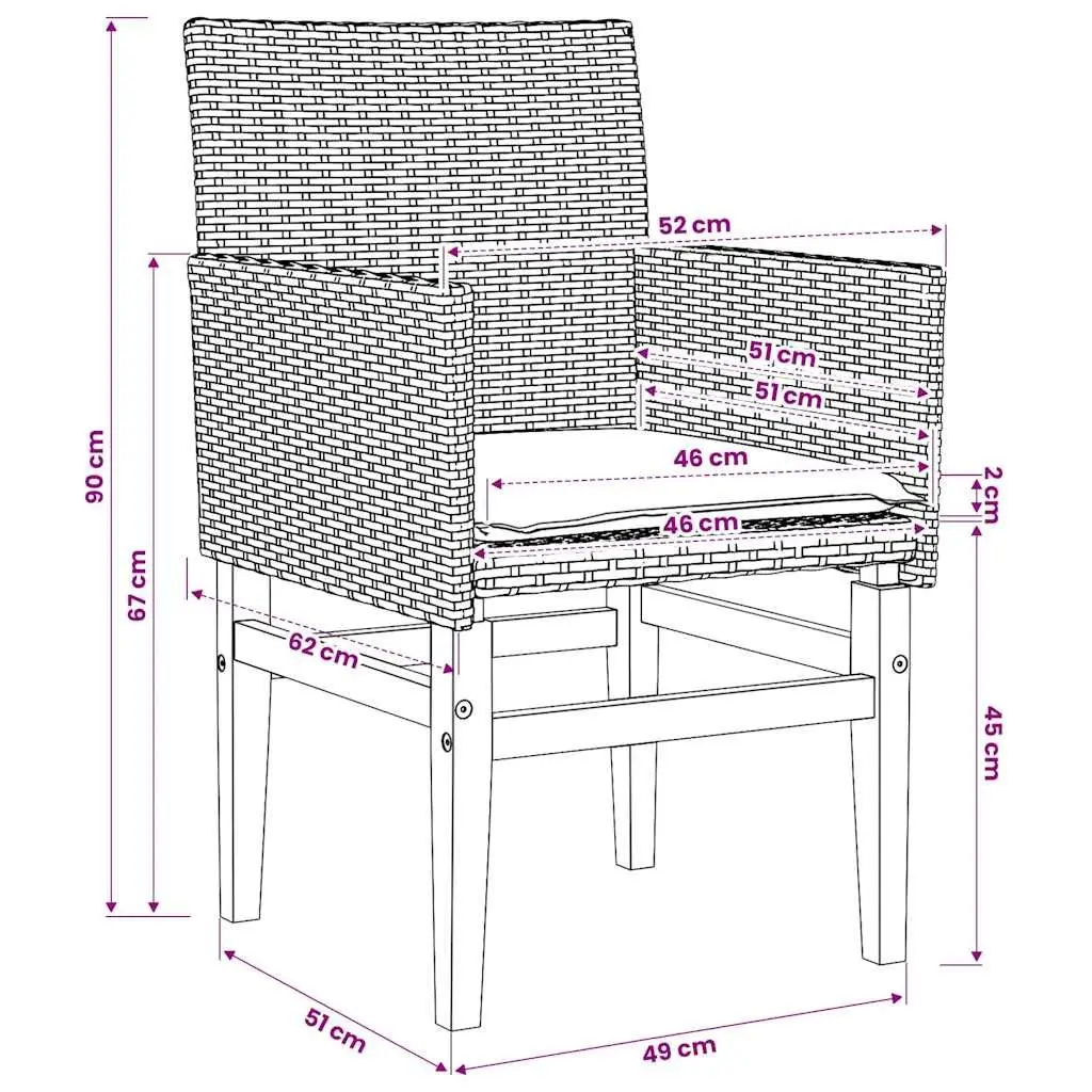 Garden Chairs with Cushions