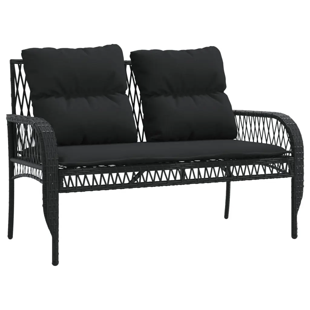 4 Piece Outdoor Garden Sofa Set Black Poly Rattan Lounge Patio Furniture