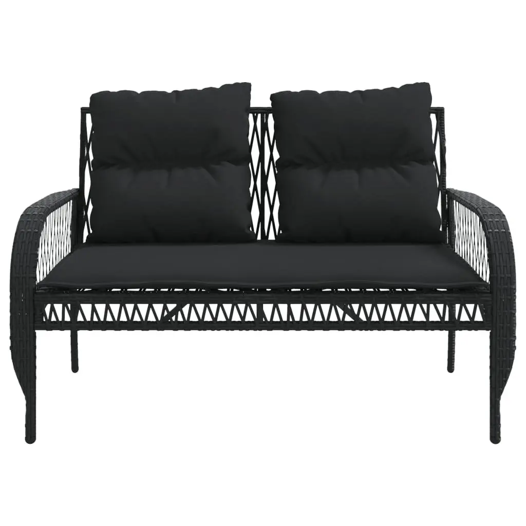 4 Piece Outdoor Garden Sofa Set Black Poly Rattan Lounge Patio Furniture