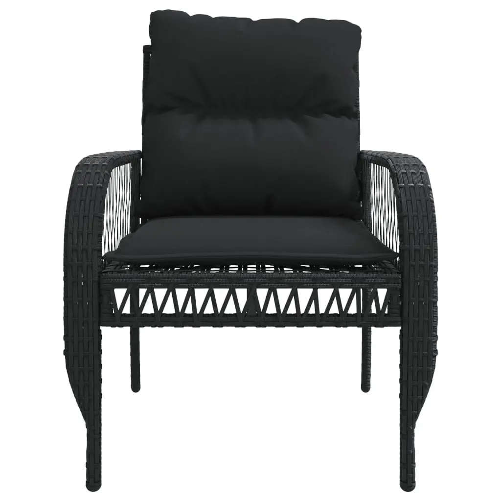 4 Piece Outdoor Garden Sofa Set Black Poly Rattan Lounge Patio Furniture