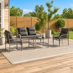 4 Piece Garden Sofa Set: Comfort Meets Practicality