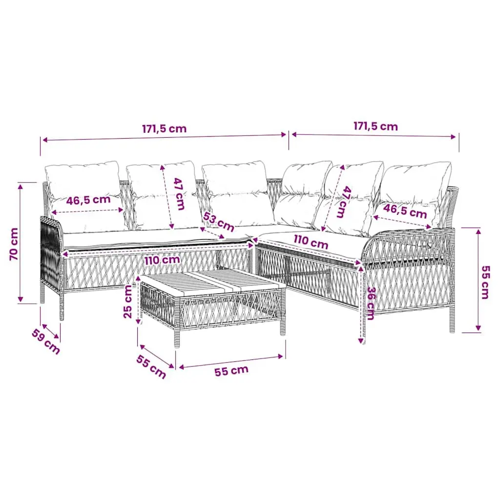 2 Piece Garden Sofa Set