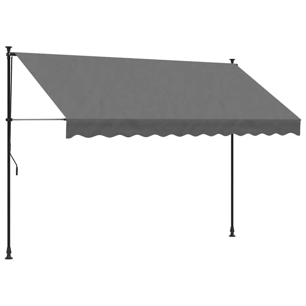 Retractable Awning Patio Shade 300x150cm Anthracite Steel Frame Crank Handle
