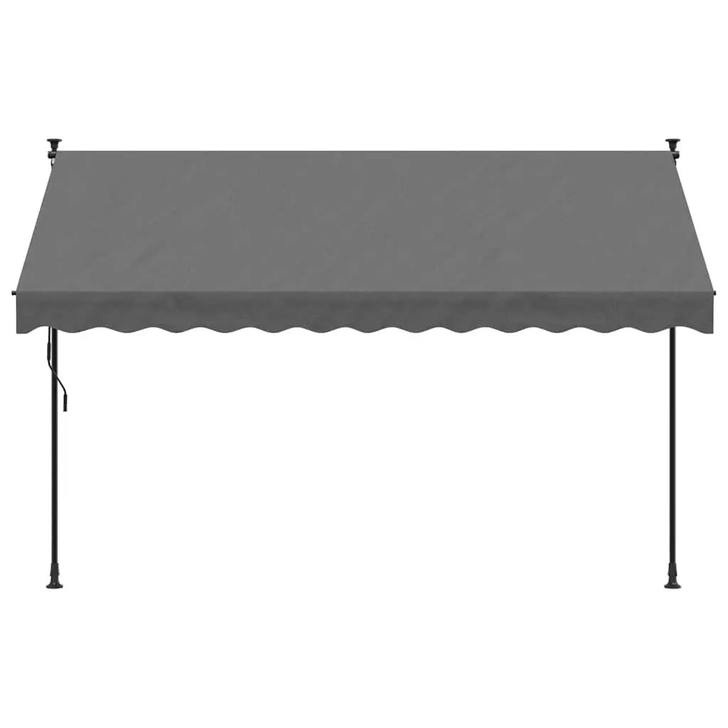 Retractable Awning Patio Shade 300x150cm Anthracite Steel Frame Crank Handle
