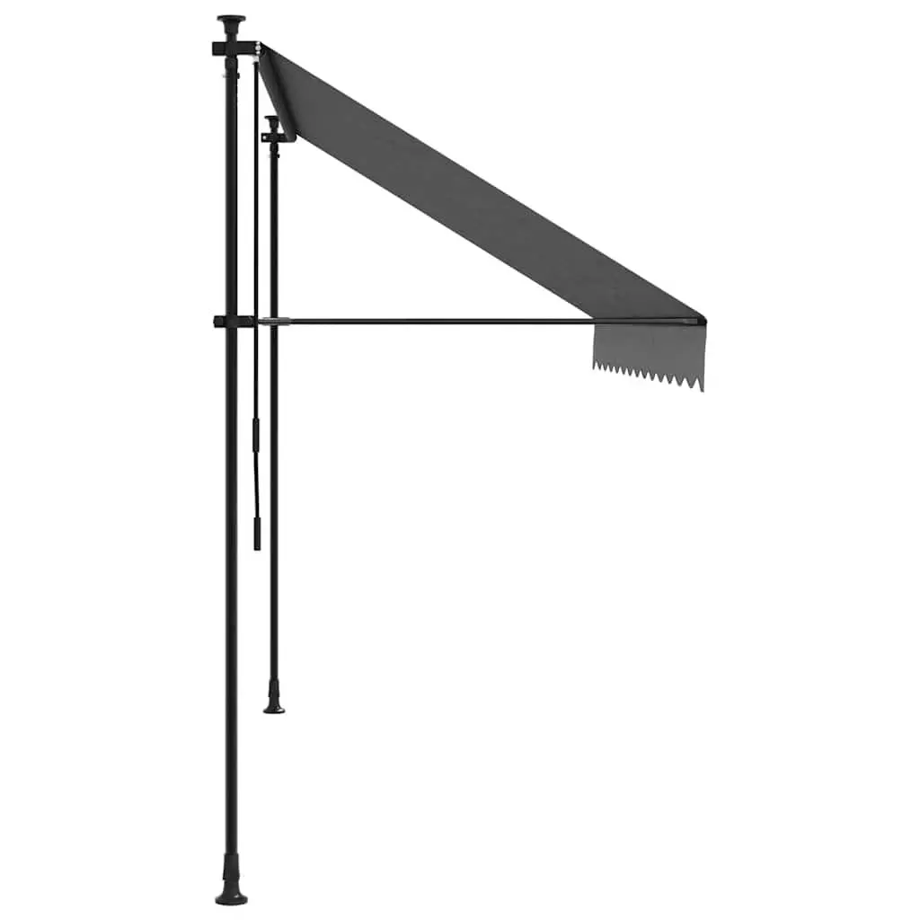 Retractable Awning Patio Shade 300x150cm Anthracite Steel Frame Crank Handle