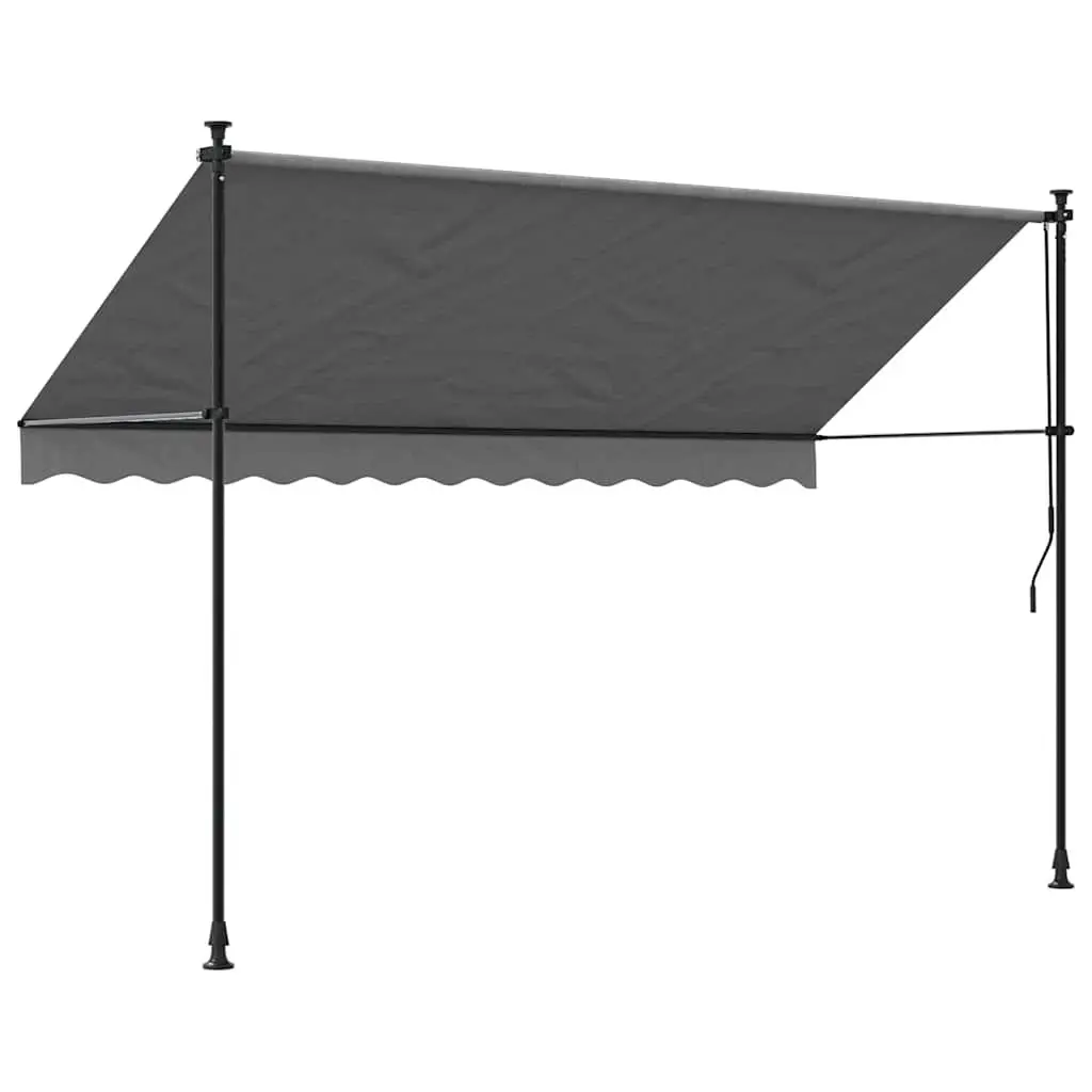 Retractable Awning Patio Shade 300x150cm Anthracite Steel Frame Crank Handle