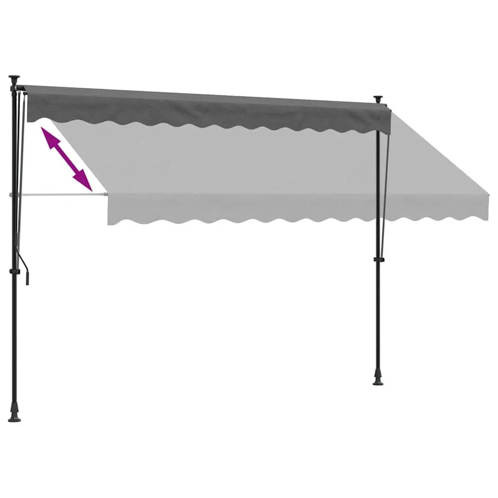 Retractable Awning Patio Shade 300x150cm Anthracite Steel Frame Crank Handle