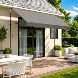 Reliable Anthracite Retractable Awning 350x150 cm