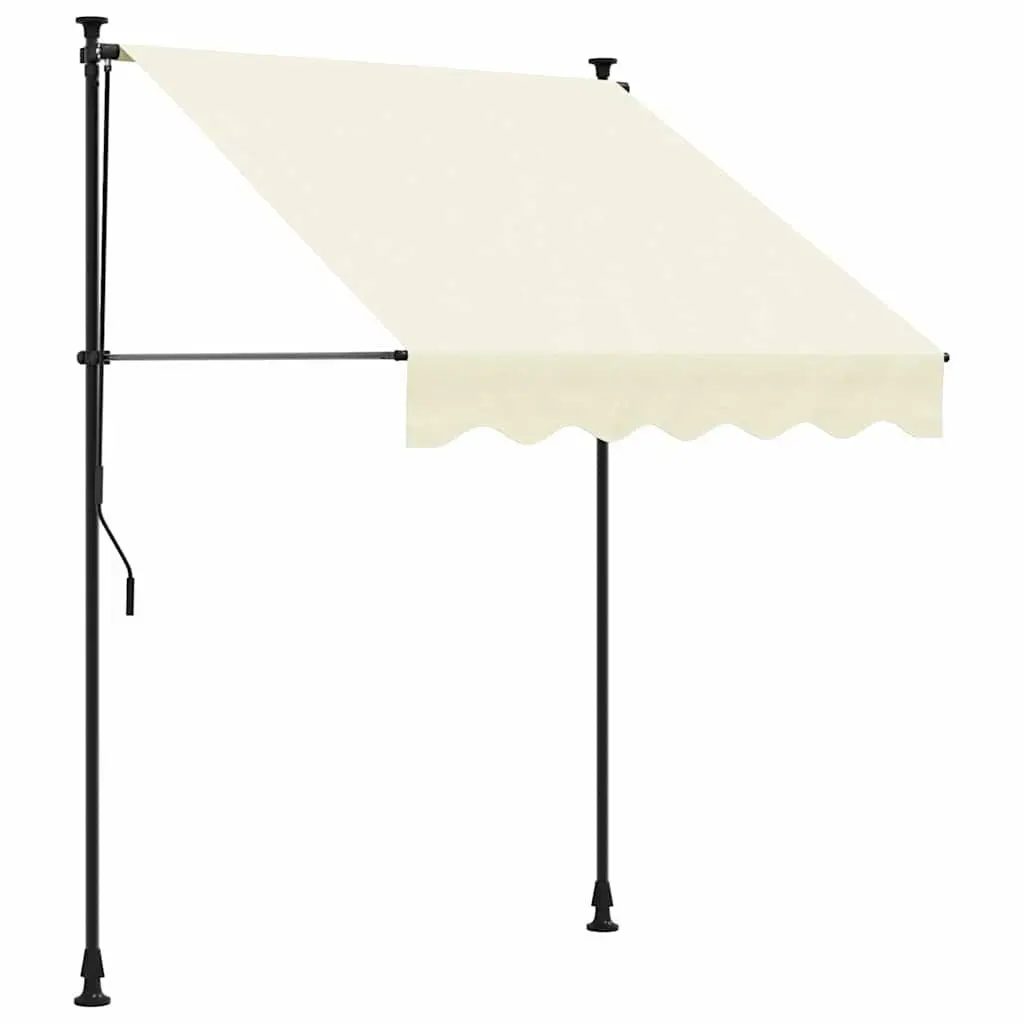 Retractable Awning Shade 200x115 cm Cream Steel Frame