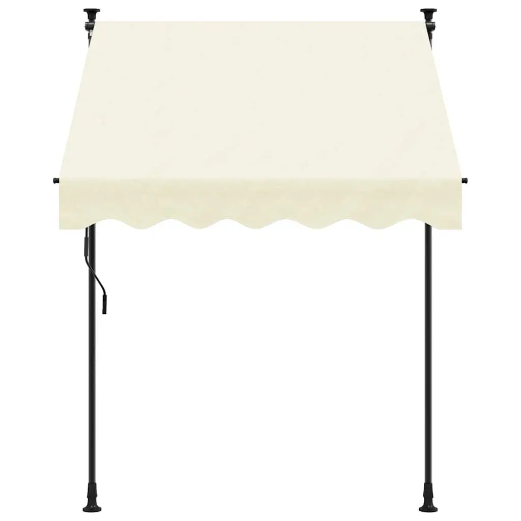 Retractable Awning Shade 200x115 cm Cream Steel Frame