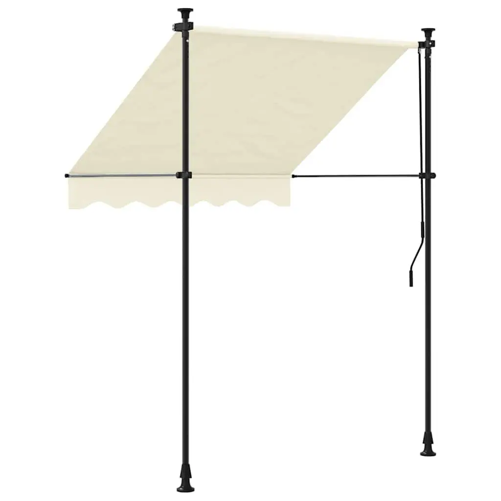 Retractable Awning Shade 200x115 cm Cream Steel Frame