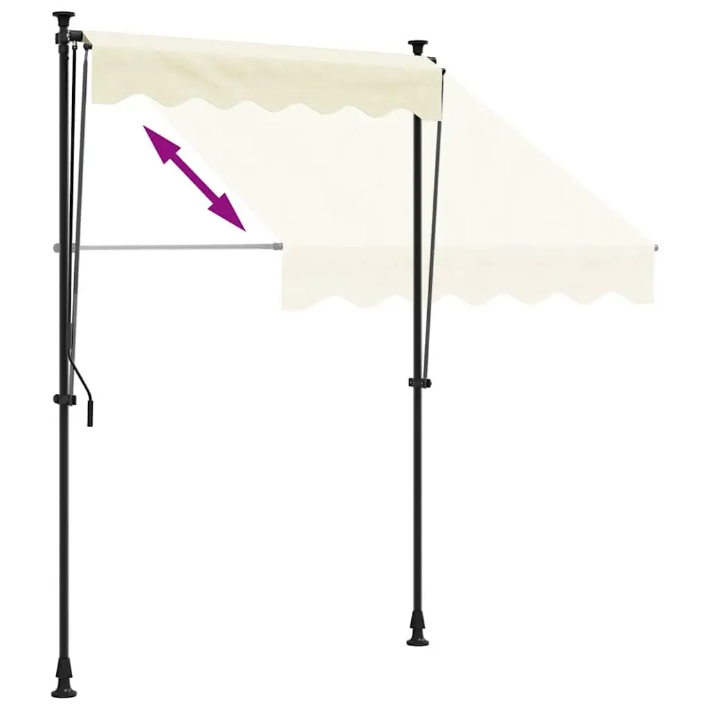 Retractable Awning Shade 200x115 cm Cream Steel Frame