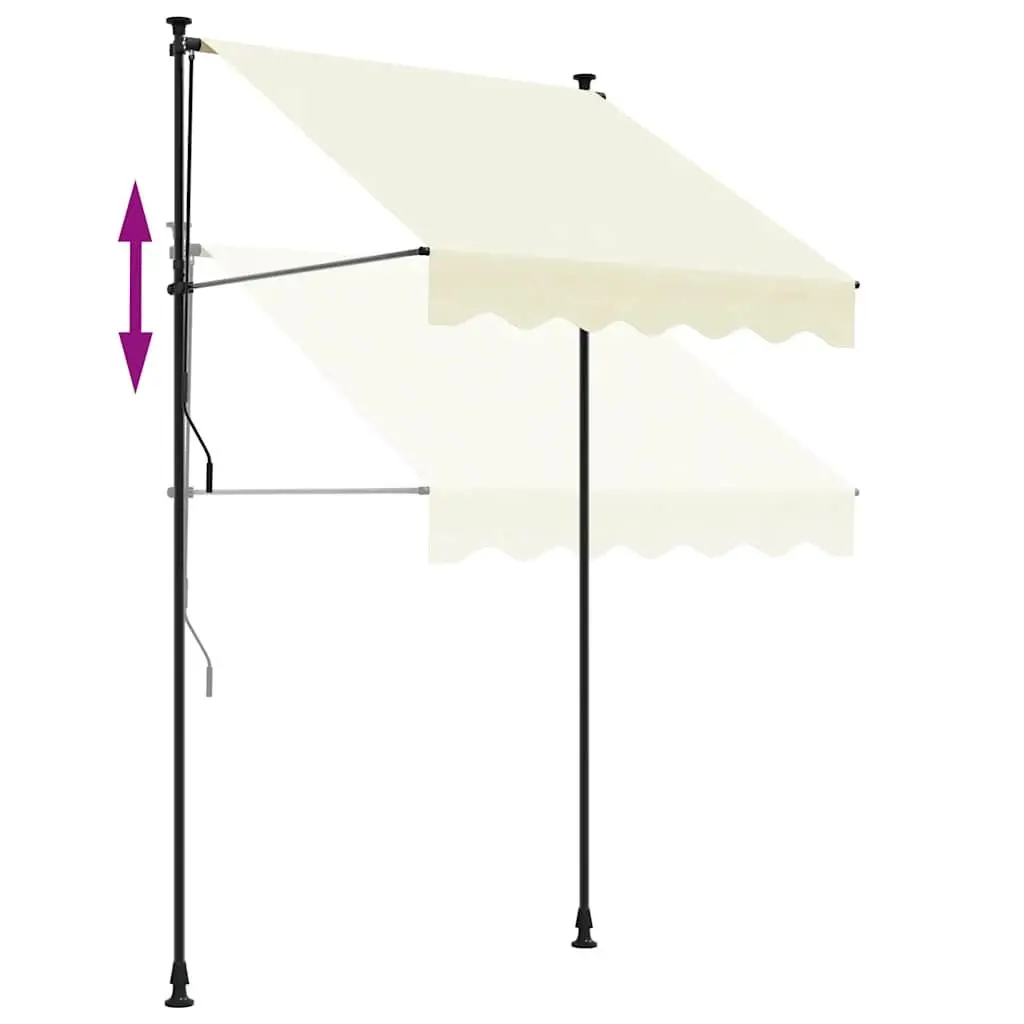 Retractable Awning Shade 200x115 cm Cream Steel Frame