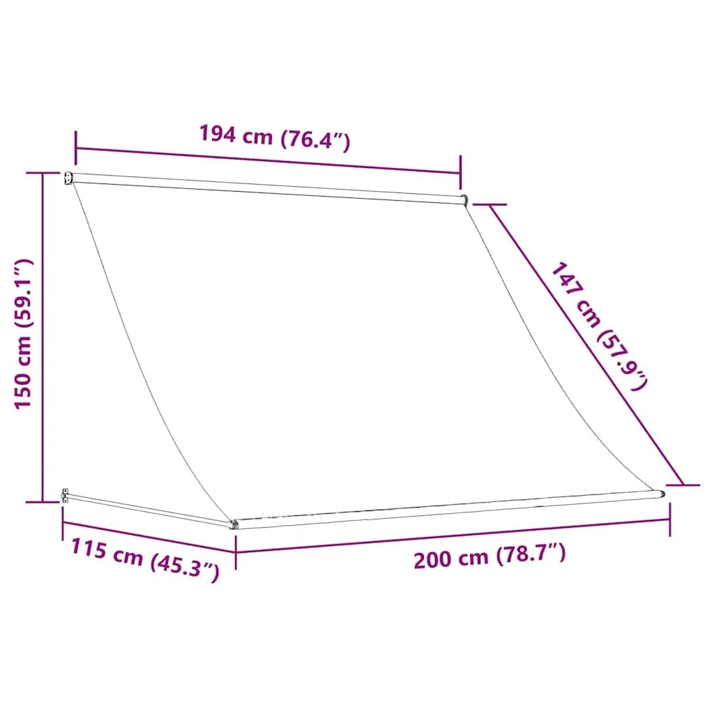 Retractable Awning Outdoor Shade 200x150cm Anthracite Steel