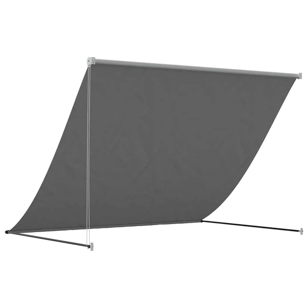 Retractable Awning Shade 250x150cm Anthracite Wall Mount for Patio Balcony Outdoor Space