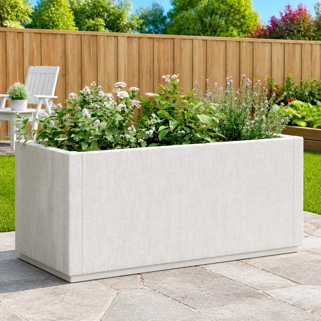 Garden Flower Box Planter Climbing Plants Outdoor White