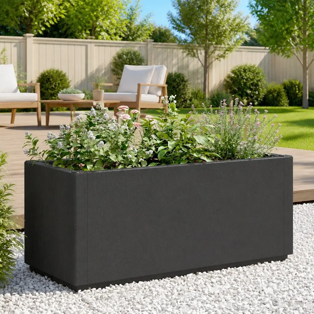 Garden Planter Box Outdoor Dark Grey for Climbing Plants