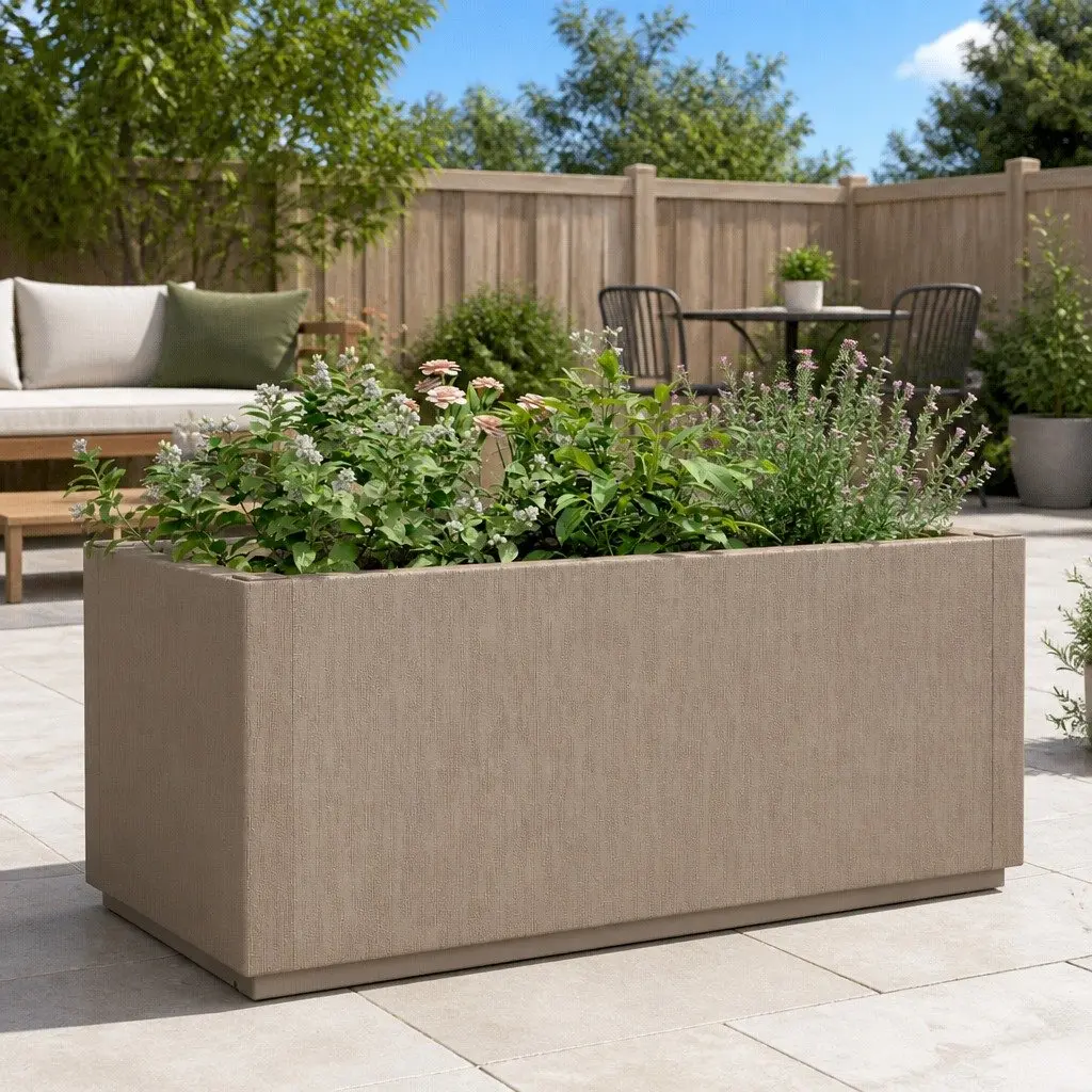 Garden Flower Box Planter Climbing Plants Light Brown