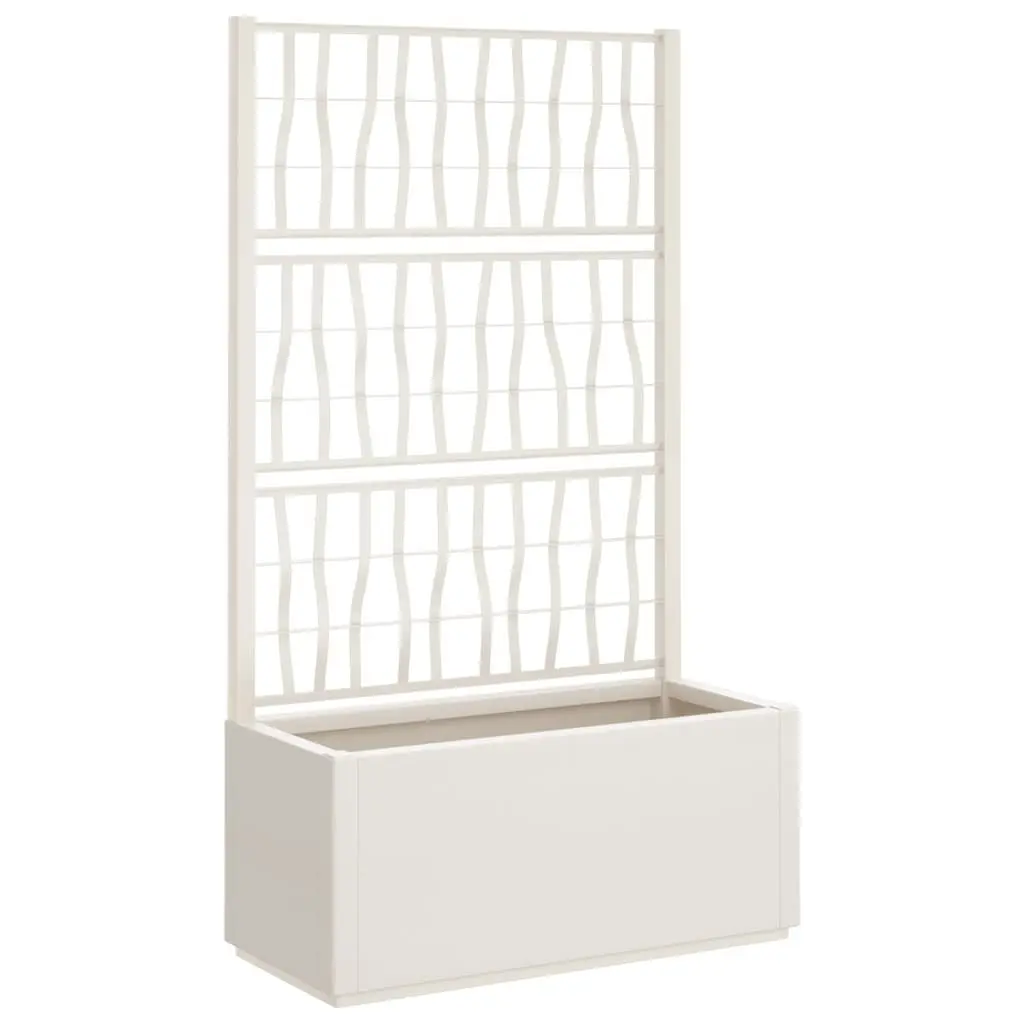 Garden Planter with Trellis Climbing Plant Support 80x36x140cm White