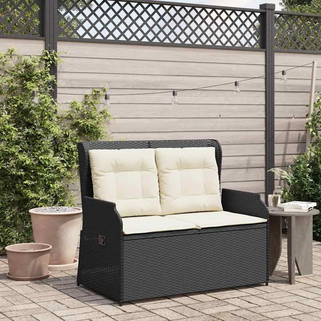 Black Reclining Garden Bench