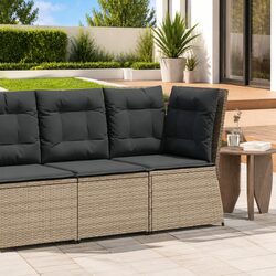 Garden Corner Sofa with Cushions Grey Outdoor Seating Modular Furniture