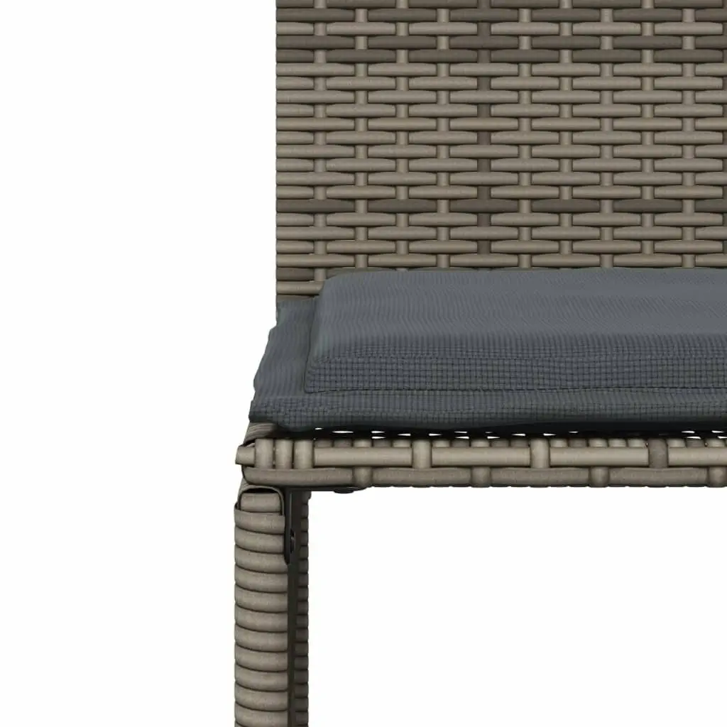 7 Piece Garden Dining Set Outdoor Furniture Grey Poly Rattan Cushions