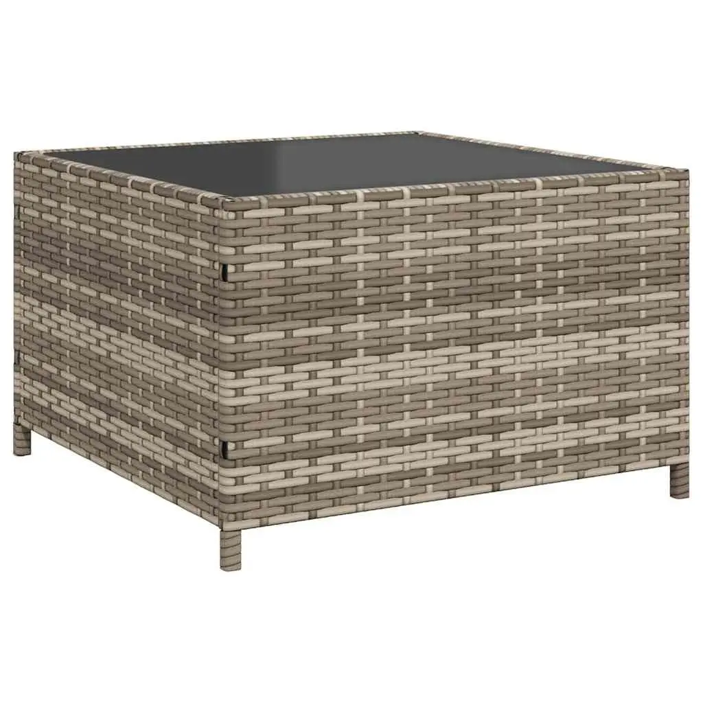 L-Shaped Garden Sofa Set Grey Outdoor Patio Furniture with Table