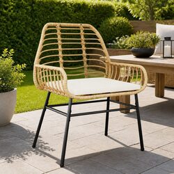 Practical Garden Chairs Set of 2 with Cushions in Brown