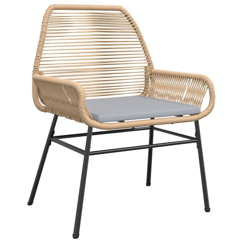 Outdoor Garden Chairs Brown Rattan 2 Piece Patio Seating with Cushions