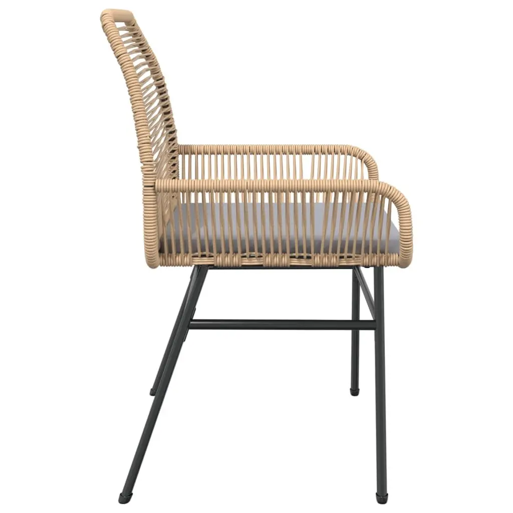 Outdoor Garden Chairs Brown Rattan 2 Piece Patio Seating with Cushions