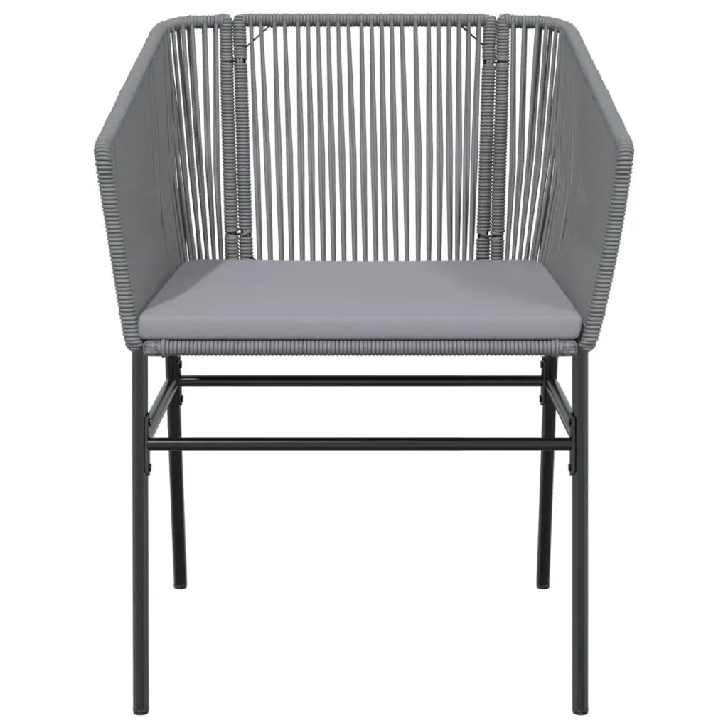 Outdoor Garden Chairs Set 2 Pieces Grey Poly Rattan Cushioned Seating