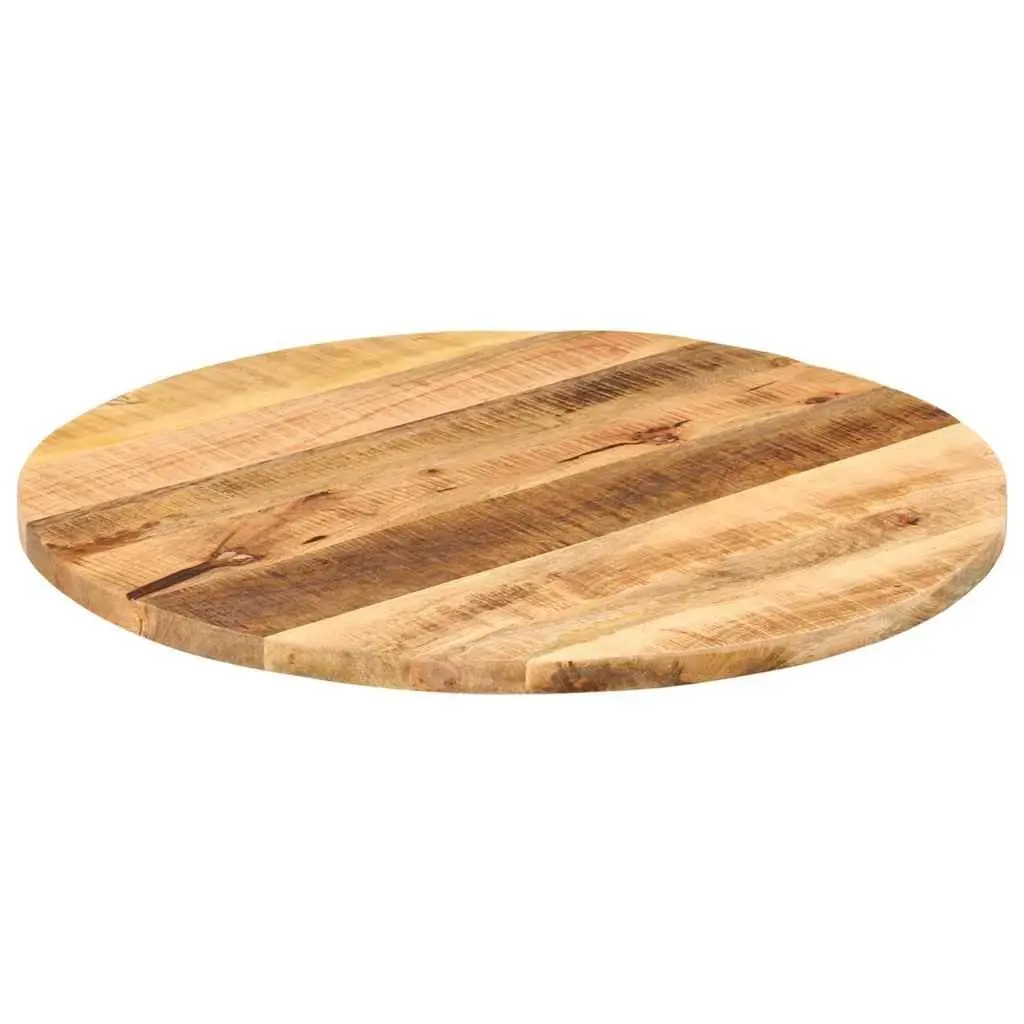 Round Wooden Table Top Ø 70cm Solid Mango Wood Rustic Replacement Tabletop