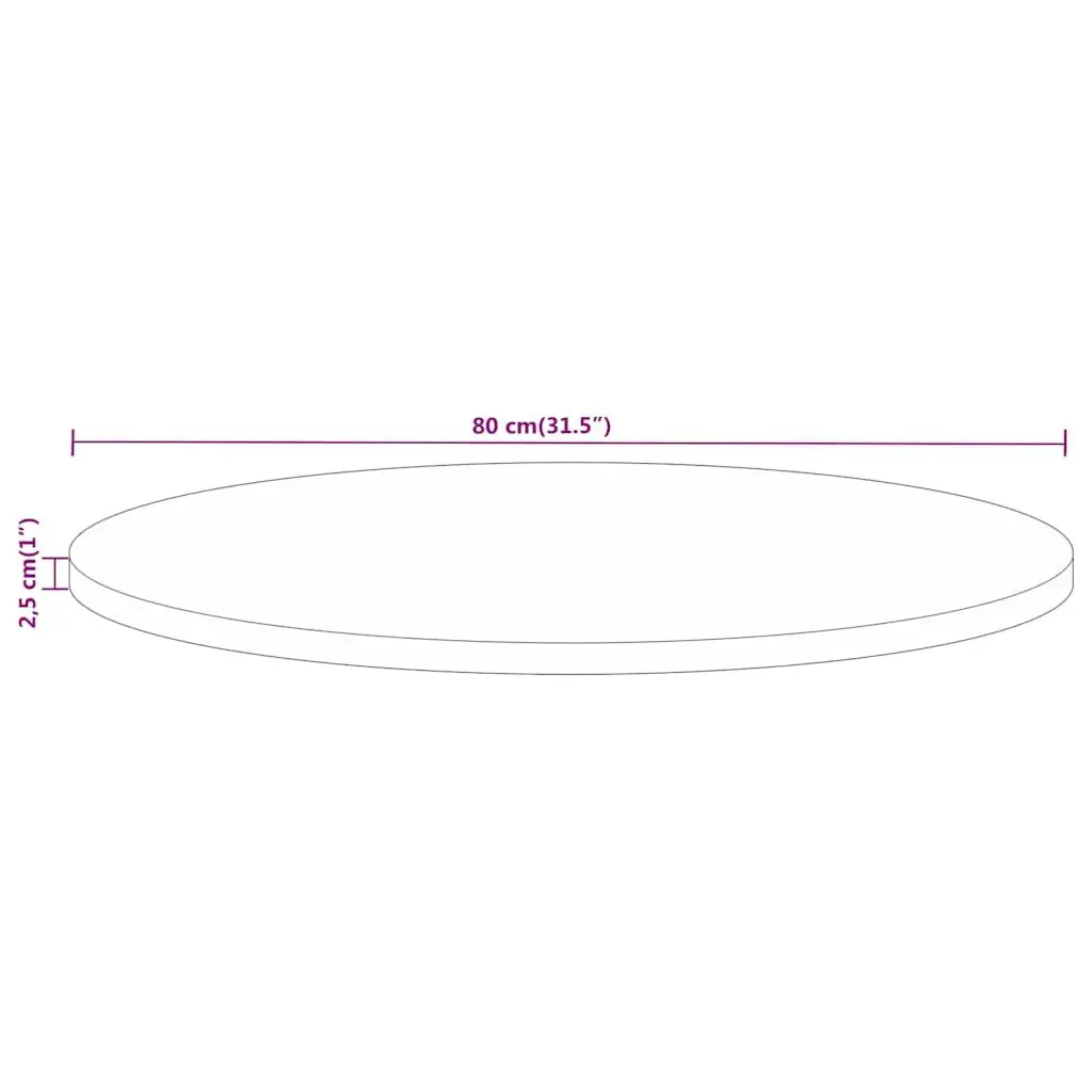 Ø 80cm Round Mango Wood Table Top in Brown