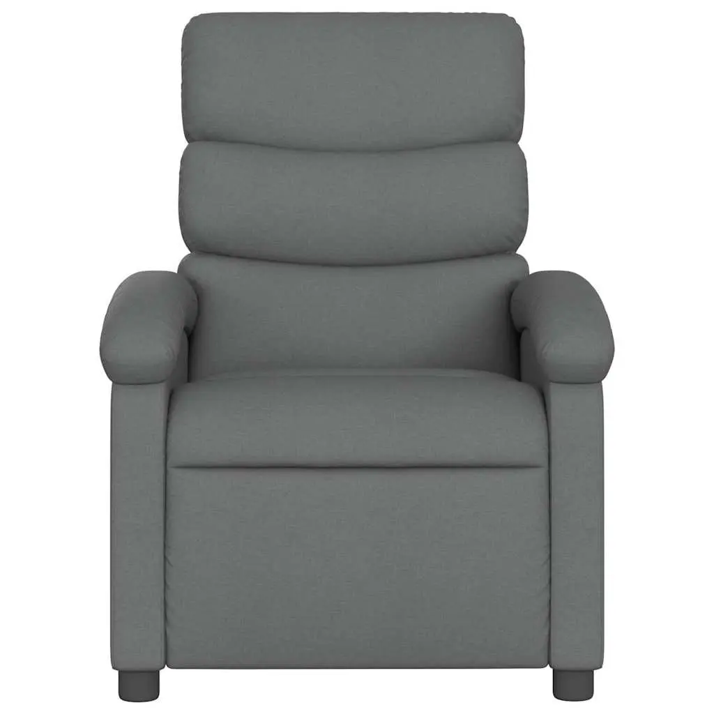 Massage Recliner Chair Manual Recline Vibration Lounger Grey Fabric