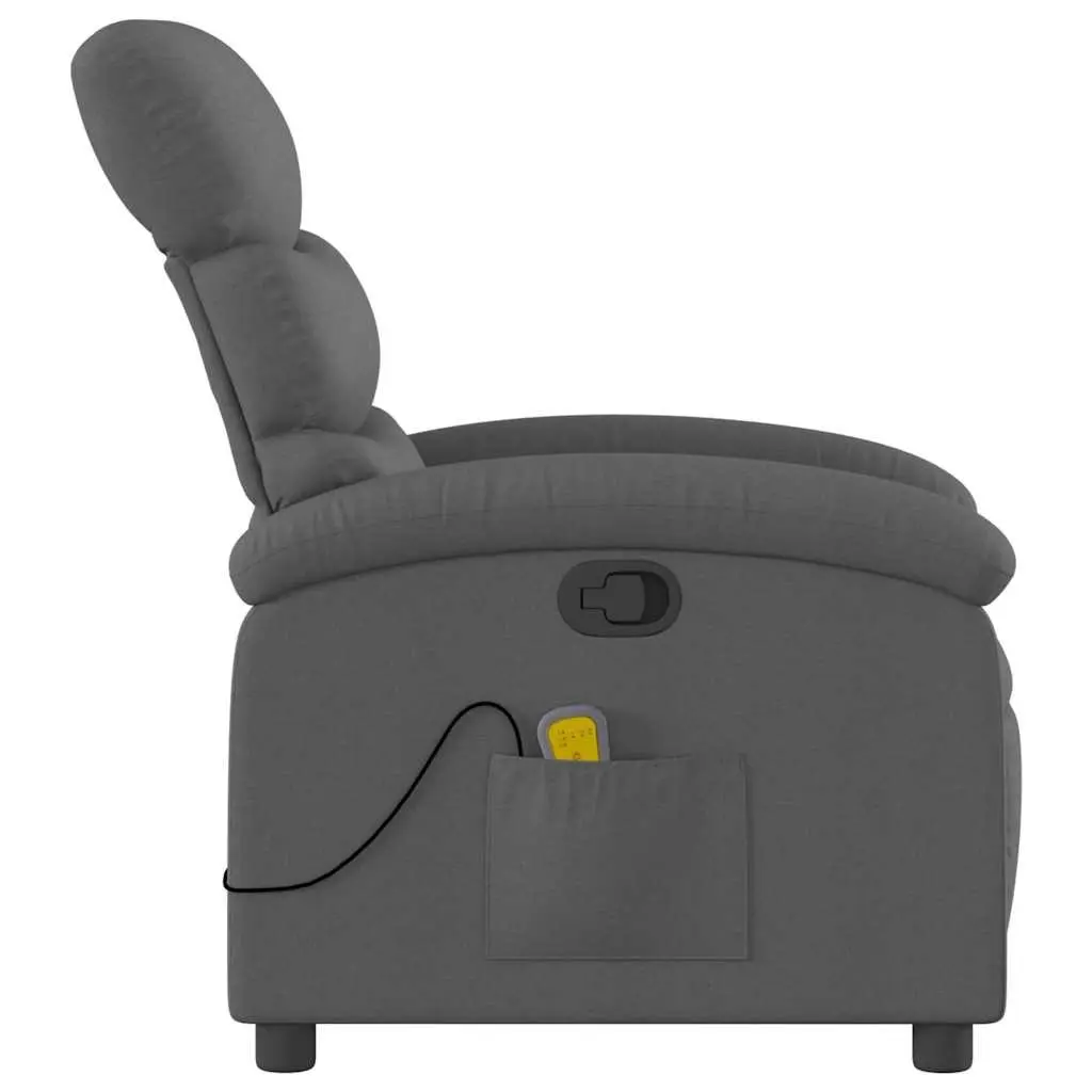 Massage Recliner Chair Manual Recline Vibration Lounger Grey Fabric