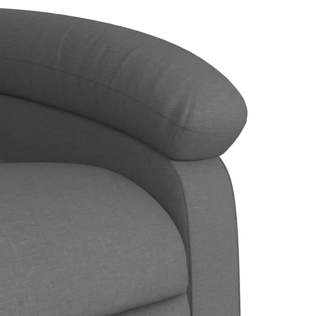 Massage Recliner Chair Manual Recline Vibration Lounger Grey Fabric