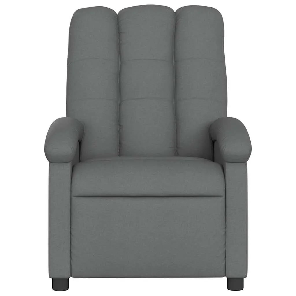 Recliner Chair Manual Grey Fabric 135 Degrees Massage Armchair 6 Points