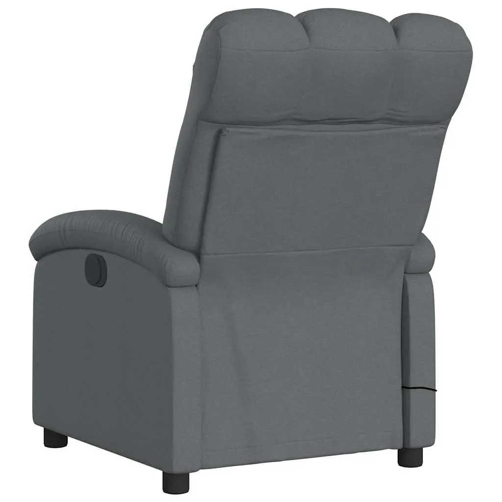 Recliner Chair Manual Grey Fabric 135 Degrees Massage Armchair 6 Points