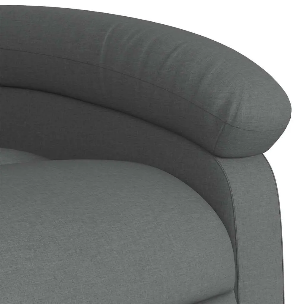 Recliner Chair Manual Grey Fabric 135 Degrees Massage Armchair 6 Points