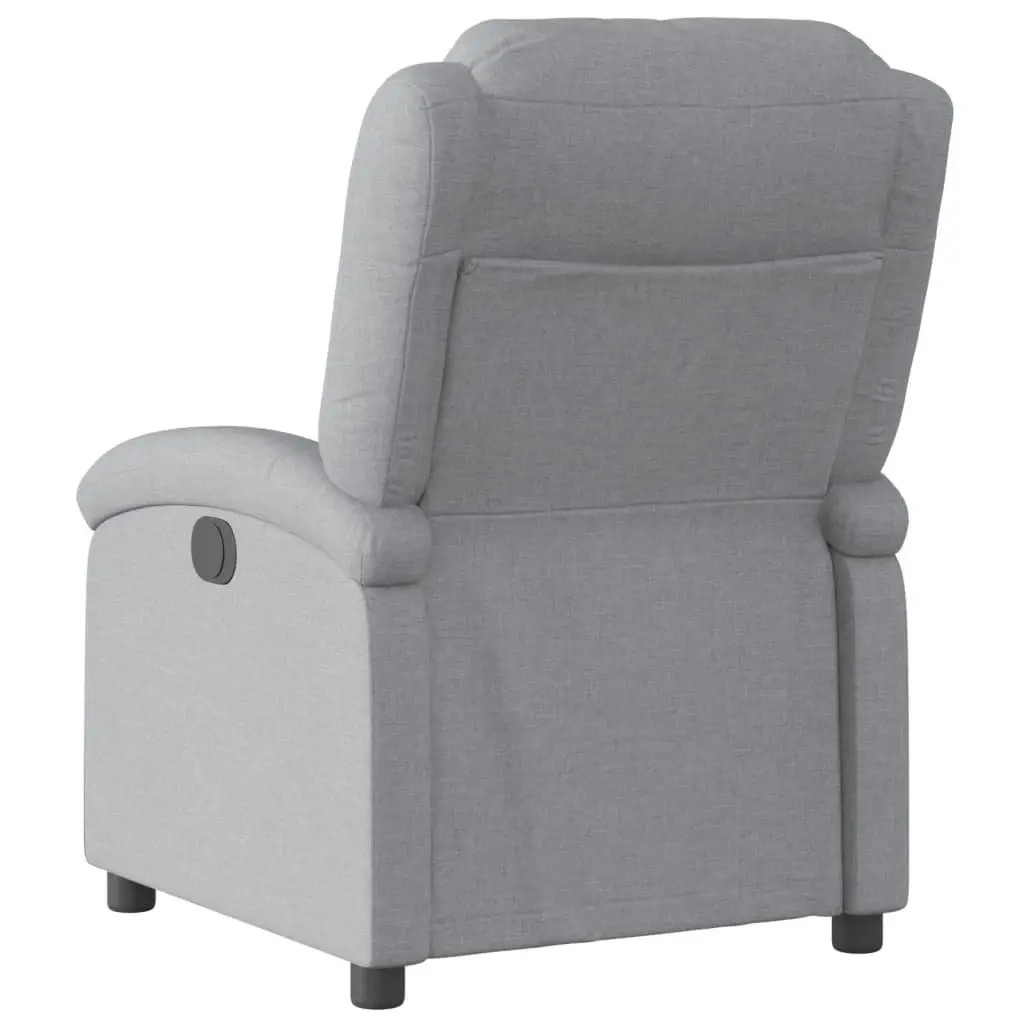 Recliner Chair Manual Reclining Armchair Grey Fabric Adjustable Seat