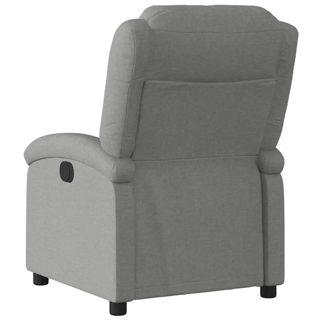 Recliner Chair Manual Recline Armchair Grey Fabric Lounge Seat