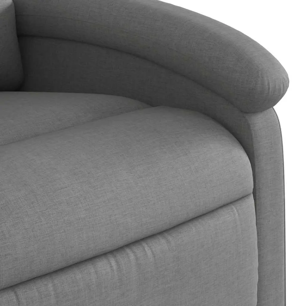 Recliner Chair Manual Recline Armchair Grey Fabric Lounge Seat