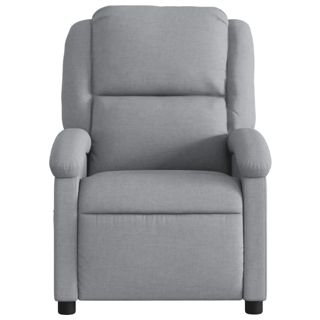 Massage Recliner Chair Manual Reclining Light Grey Fabric 6 Vibration Points