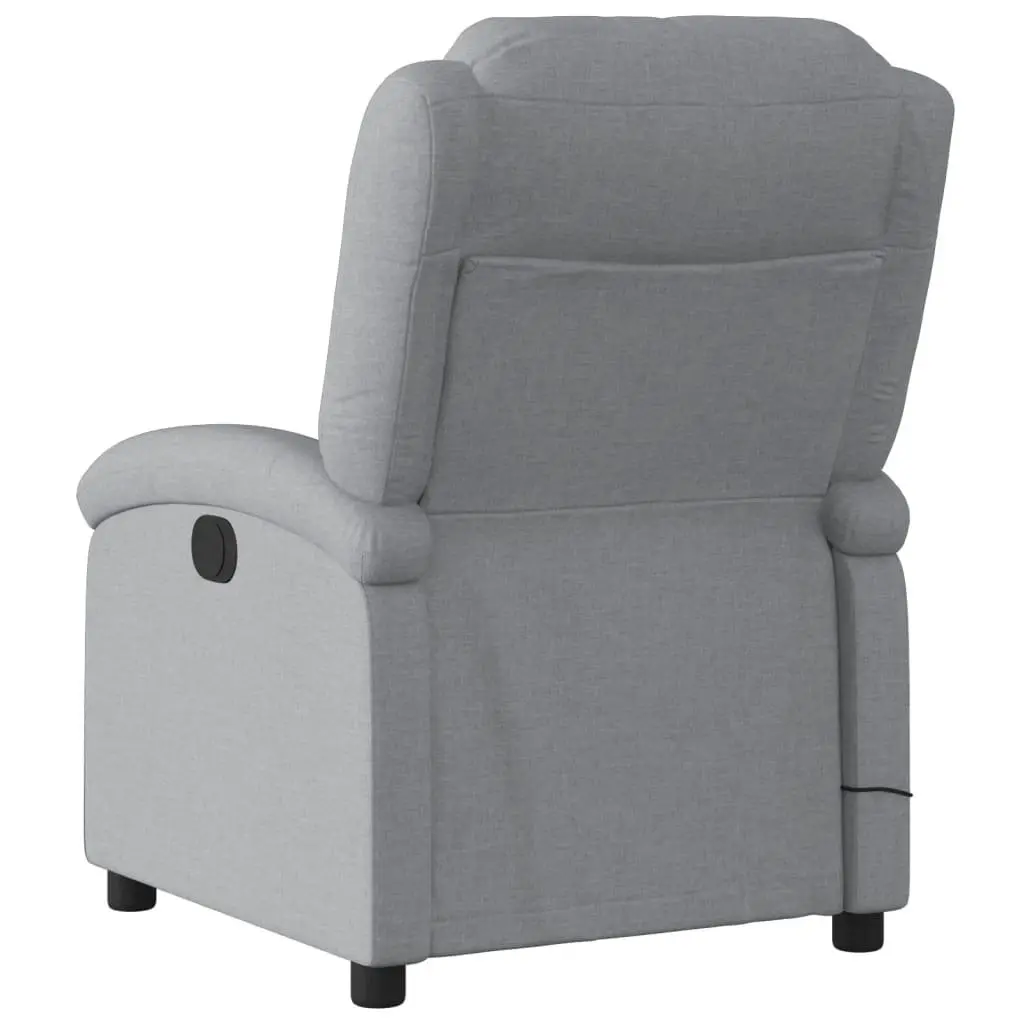 Massage Recliner Chair Manual Reclining Light Grey Fabric 6 Vibration Points