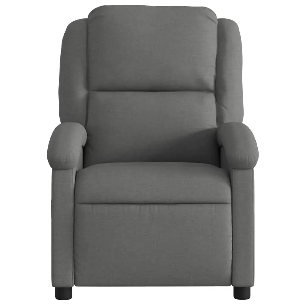 Massage Recliner Chair Manual Recline 6 Vibration Points Grey Fabric