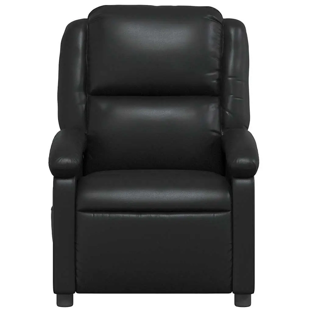 Massage Recliner Chair Manual Reclining Vibration Black Faux Leather