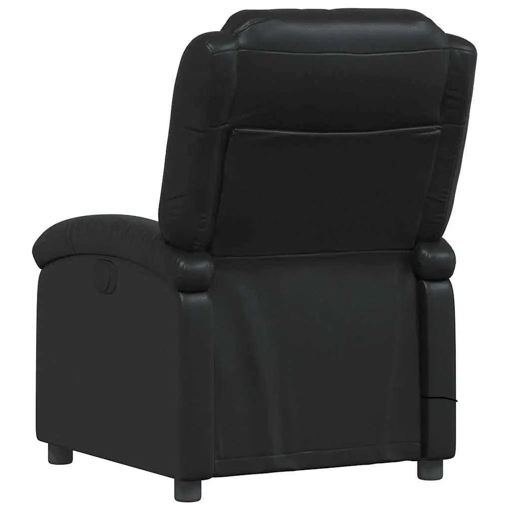Massage Recliner Chair Manual Reclining Vibration Black Faux Leather