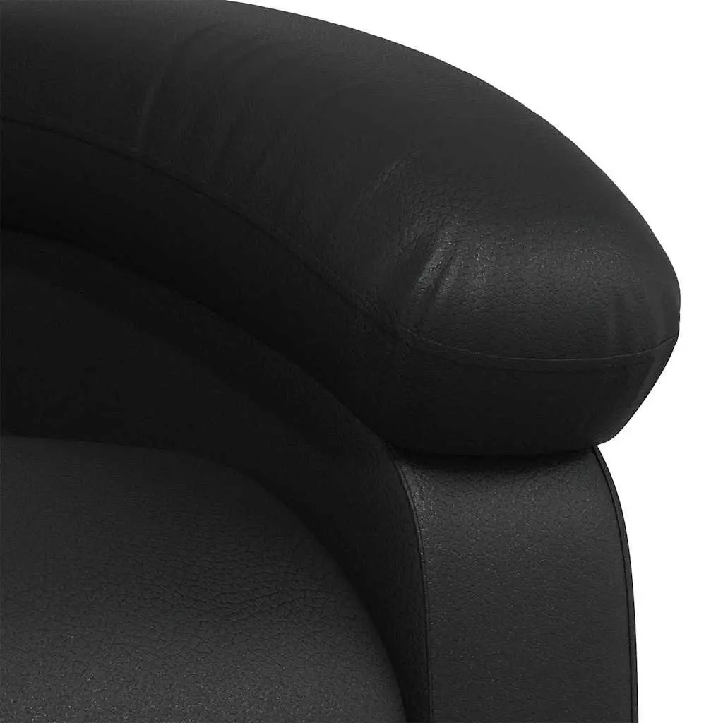 Massage Recliner Chair Manual Reclining Vibration Black Faux Leather