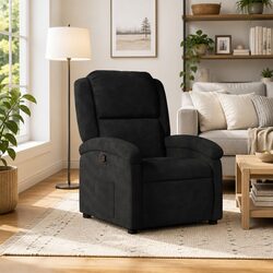 Affordable Comfort: Black Velvet Recliner Chair